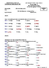 Đề thi học kỳ I môn Tiếng Anh Lớp 9 - Mã đề 357 - Năm học 2018-2019 - Trường THCS Lê Hồng Phong (Có đáp án)